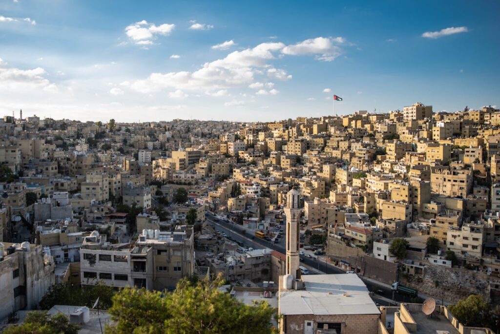 Jordanien Stadt Gebäude von Oben Kulturelle Reise in Jordanien