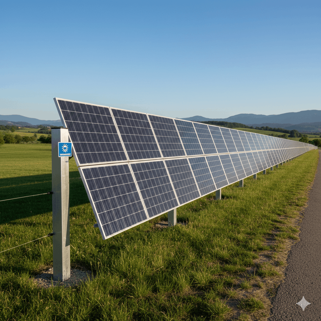 Zaun mit Solarpanels Trendkonzept Solarzaun – Das sollten sie Wissen!